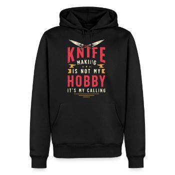 Blade Forging Knife Making Is Forging Blades Lover - Men's Premium Hoodie - black - Front - Nico (187cm) & Julia (174cm)