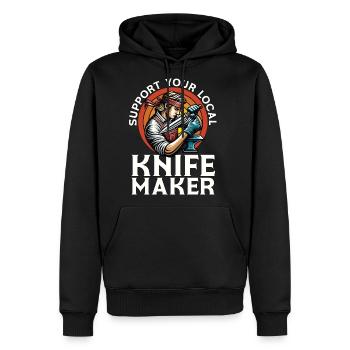 Blade Forging Support Your Local Blade Crafter - Men's Premium Hoodie - black - Front - Nico (187cm) & Julia (174cm)