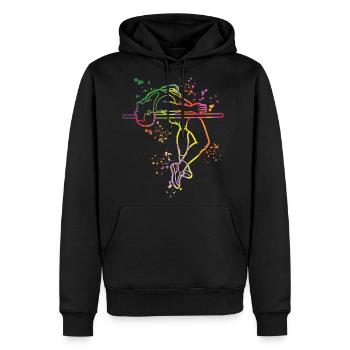 High Jumper High Jumping High Jump - Men's Premium Hoodie - black - Front - Nico (187cm) & Julia (174cm)