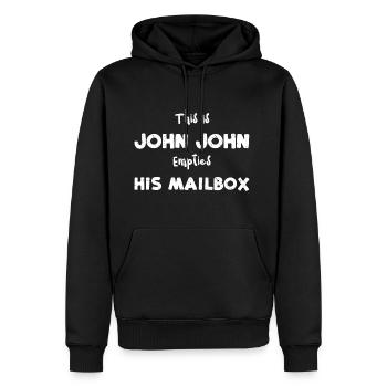 This Is John John Empties His Ma... - Men's Premium Hoodie - black - Front - Nico (187cm) & Julia (174cm)