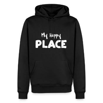 My Happy Place - Horse - Men's Premium Hoodie - black - Front - Nico (187cm) & Julia (174cm)