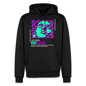 Life Streetwear - Men's Premium Hoodie - black - Front - Nico (187cm) & Julia (174cm)