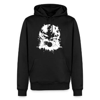 Drum Kit Graphic - Men's Premium Hoodie - black - Front - Nico (187cm) & Julia (174cm)