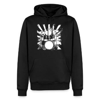 Trap Set Drawing - Men's Premium Hoodie - black - Front - Nico (187cm) & Julia (174cm)