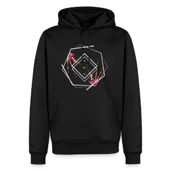 Abstract - Men's Premium Hoodie - black - Front - Nico (187cm) & Julia (174cm)
