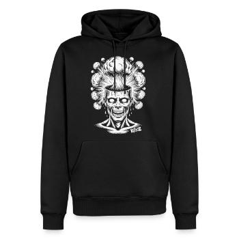 Explosive Brainstorm Skull Design - Men's Premium Hoodie - black - Front - Nico (187cm) & Julia (174cm)