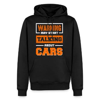 Warning: Talking About Cars - Men's Premium Hoodie - black - Front - Nico (187cm) & Julia (174cm)
