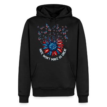 Hate Won't Make Us Great - Men's Premium Hoodie - black - Front - Nico (187cm) & Julia (174cm)