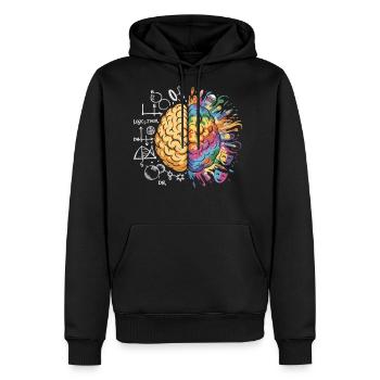 Vivid Brainstorm Canvas - Men's Premium Hoodie - black - Front - Nico (187cm) & Julia (174cm)