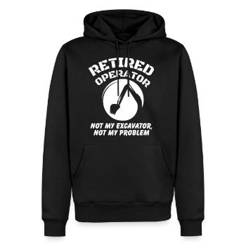 Retired Heavy Equipment Operator - Men's Premium Hoodie - black - Front - Nico (187cm) & Julia (174cm)
