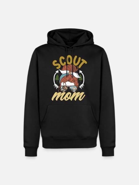 Messy Bun Scout Mom Scouting Mother - Men's Premium Hoodie - black