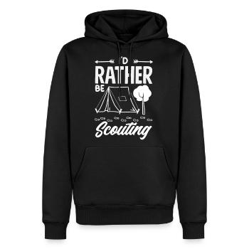 I'd Rather Be Scouting Scout Camp Forest - Men's Premium Hoodie - black - Front - Nico (187cm) & Julia (174cm)