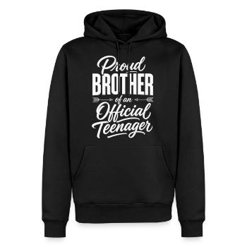 Proud Brother of an Official Teenager - Men's Premium Hoodie - black - Front - Nico (187cm) & Julia (174cm)
