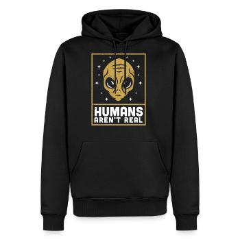 Alien Extraterrestrial Space Humans Aren't Real - Men's Premium Hoodie - black - Front - Nico (187cm) & Julia (174cm)