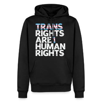 Trans Rights Are Human Rights - Men's Premium Hoodie - black - Front - Nico (187cm) & Julia (174cm)