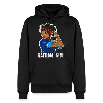 Haiti Girl Caribbean - Men's Premium Hoodie - black - Front - Nico (187cm) & Julia (174cm)