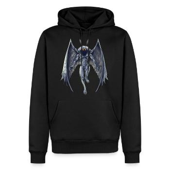Cryptid Creature Mothman - Men's Premium Hoodie - black - Front - Nico (187cm) & Julia (174cm)