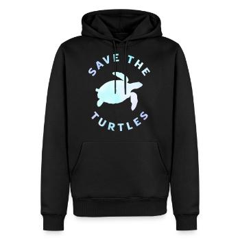 Animal Welfare Turtles - Men's Premium Hoodie - black - Front - Nico (187cm) & Julia (174cm)
