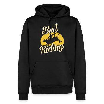 Bull Riding Western - Men's Premium Hoodie - black - Front - Nico (187cm) & Julia (174cm)