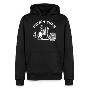 Horses Western Riding Barrel Race Western - Men's Premium Hoodie - black - Front - Nico (187cm) & Julia (174cm)