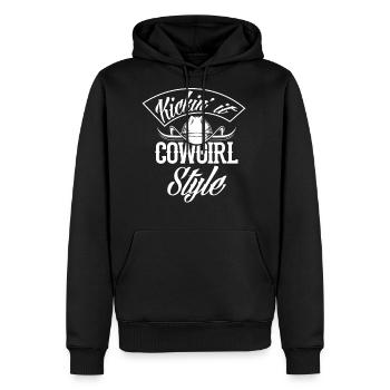 Cowgirl Girl Western Woman Riding - Men's Premium Hoodie - black - Front - Nico (187cm) & Julia (174cm)