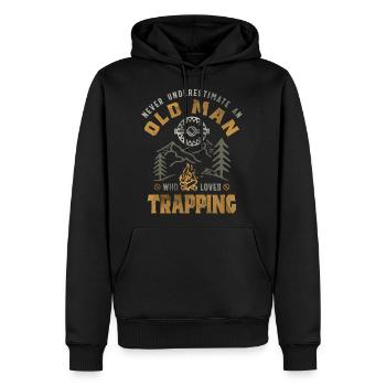 Trapping Trap Hunting Trapper - Men's Premium Hoodie - black - Front - Nico (187cm) & Julia (174cm)