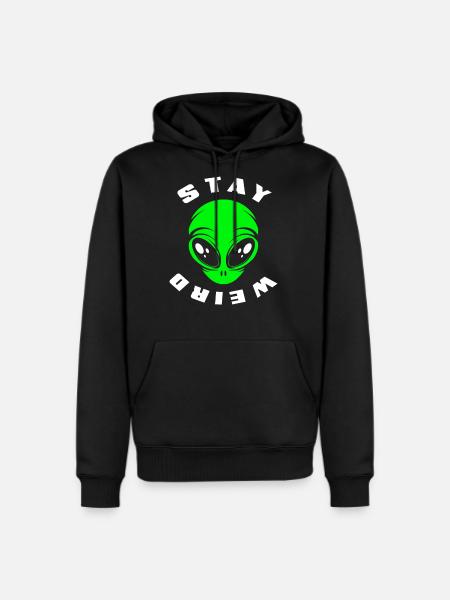 Alien Face Extraterrestrial Space - Men's Premium Hoodie - black