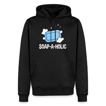 Soap Making Soap-a-holic - Men's Premium Hoodie - black - Front - Nico (187cm) & Julia (174cm)
