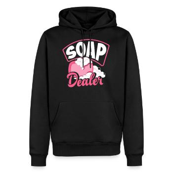 Soap Making Soap Dealer - Men's Premium Hoodie - black - Front - Nico (187cm) & Julia (174cm)