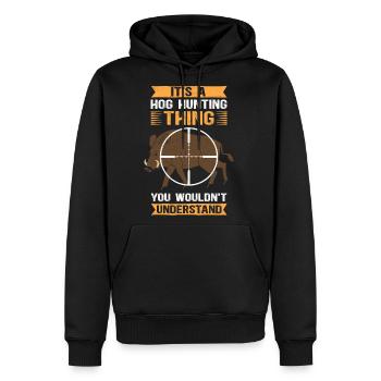 Hogs Hunter Love Hog Hunting - Men's Premium Hoodie - black - Front - Nico (187cm) & Julia (174cm)