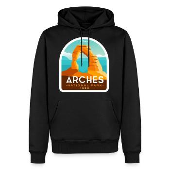 Arches Utah 1929 National Park - Men's Premium Hoodie - black - Front - Nico (187cm) & Julia (174cm)