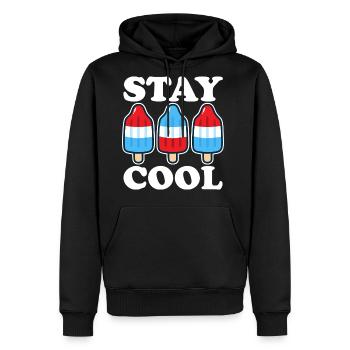 Stay Cool Rocket Pop Red White And Blue Popsicle - Men's Premium Hoodie - black - Front - Nico (187cm) & Julia (174cm)