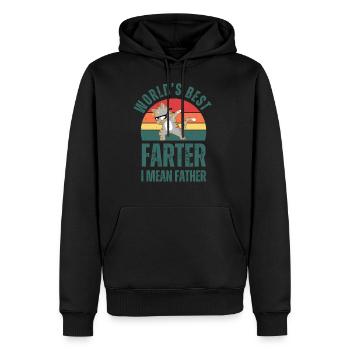 World s Best Farter I Mean Father vintage - Men's Premium Hoodie - black - Front - Nico (187cm) & Julia (174cm)