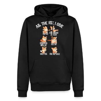 All The Fox I Give, Fox No Stop Foxing Around - Men's Premium Hoodie - black - Front - Nico (187cm) & Julia (174cm)