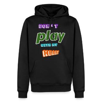 don't play with my heart - Men's Premium Hoodie - black - Front - Nico (187cm) & Julia (174cm)