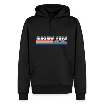 Niagara Falls NY - Men's Premium Hoodie - black - Front - Nico (187cm) & Julia (174cm)