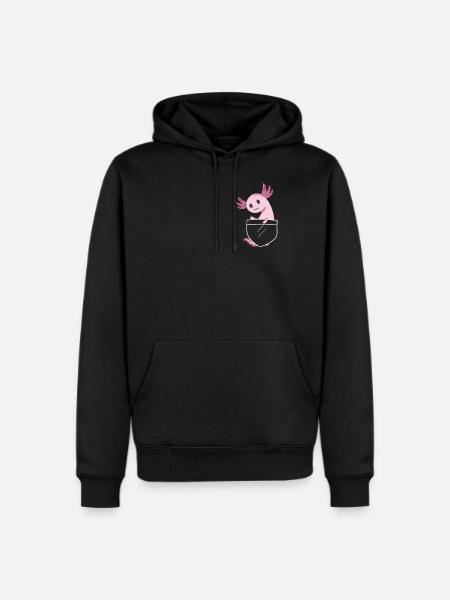axolotl Breastpocket Design for axolotl Lover - Men's Premium Hoodie - black
