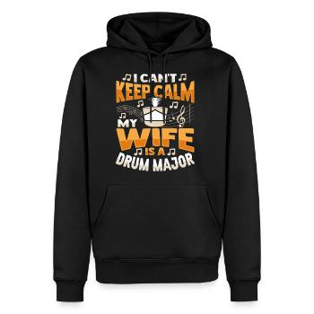 My Wife is a Drum Major Design for a Drum Major - Men's Premium Hoodie - black - Front - Nico (187cm) & Julia (174cm)
