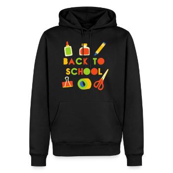 back to school - Men's Premium Hoodie - black - Front - Nico (187cm) & Julia (174cm)