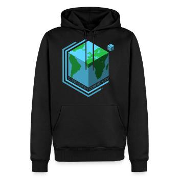 Cube Earth Community - Men's Premium Hoodie - black - Front - Nico (187cm) & Julia (174cm)