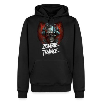 Zombie skull techno dj - Men's Premium Hoodie - black - Front - Nico (187cm) & Julia (174cm)