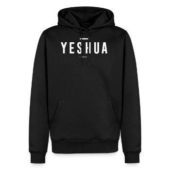 Yeshua Messiah King Identity Statement - Men's Premium Hoodie - black - Front - Nico (187cm) & Julia (174cm)
