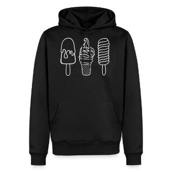 Summer Trio Ice Cream Line Art - Men's Premium Hoodie - black - Front - Nico (187cm) & Julia (174cm)