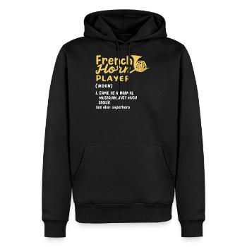 French horn player Musician - Men's Premium Hoodie - black - Front - Nico (187cm) & Julia (174cm)