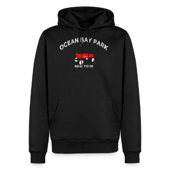 OCEAN BAY PARK Fire Island red wagon NY  - Men's Premium Hoodie - black - Front - Nico (187cm) & Julia (174cm)