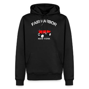 FAIR HARBOR Fire Island red wagon summer LI NY - Men's Premium Hoodie - black - Front - Nico (187cm) & Julia (174cm)
