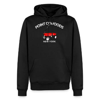Point O' Woods Fire Island red wagon summer LI NY - Men's Premium Hoodie - black - Front - Nico (187cm) & Julia (174cm)
