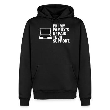Family Tech Support Meme - Men's Premium Hoodie - black - Front - Nico (187cm) & Julia (174cm)