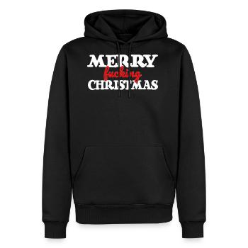 Merry fucking Christmas funny fuck xmas bah humbug - Men's Premium Hoodie - black - Front - Nico (187cm) & Julia (174cm)