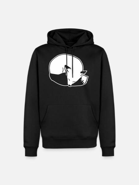 Kawaii Sleeping Fox - Men's Premium Hoodie - black